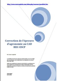 Correction sujet agronomie CAD HEC ESCP Correction sujet agronomie CAD HEC ESCP