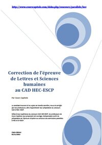Correction sujet de LSH CAD HEC ESCP Correction sujet de LSH CAD HEC ESCP